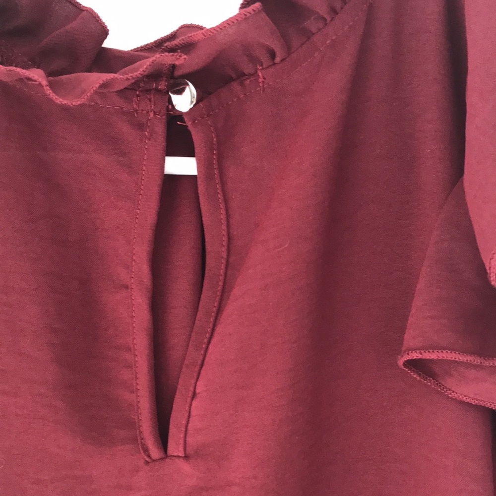 Maroon Ruffle Dress - Picture 4 of 4